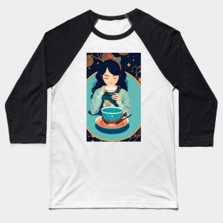 girl drinking tea Baseball T-Shirt